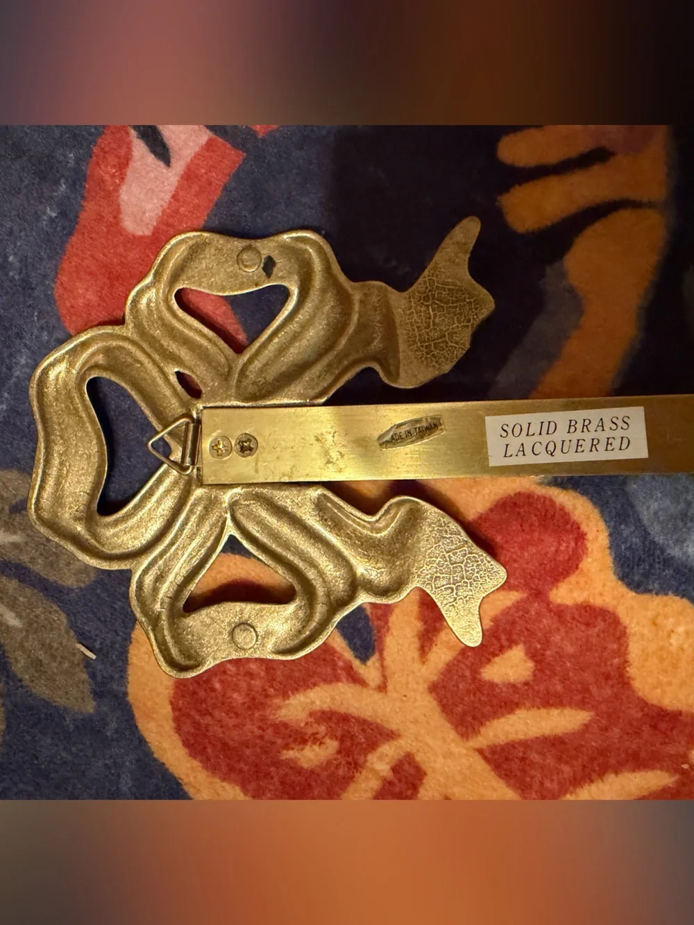 Vintage CBK Ltd. Solid Brass Bow Wall Mount Brackets Pair 1989 Hollywood Regency